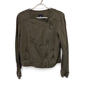 GAP Green Utility Jacket Asymmetrical Design